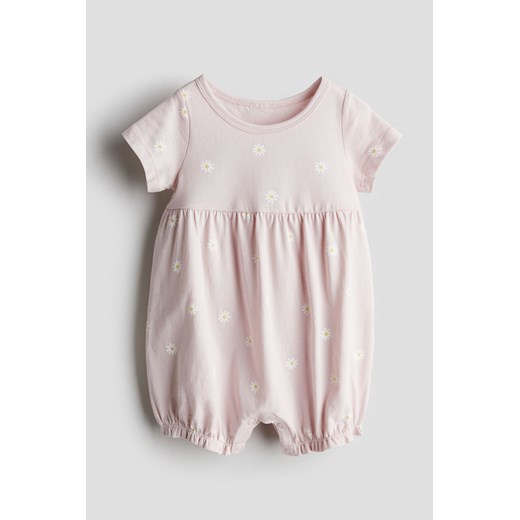 H & M - Kombinezon z bawełnianego dżerseju - Różowy ze sklepu H&M w kategorii Odzież dla niemowląt - zdjęcie 170809782
