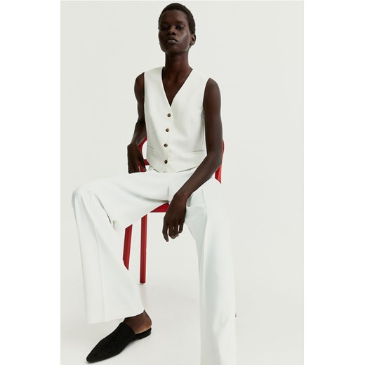 H & M - Szerokie spodnie - Biały ze sklepu H&M w kategorii Spodnie damskie - zdjęcie 170809831