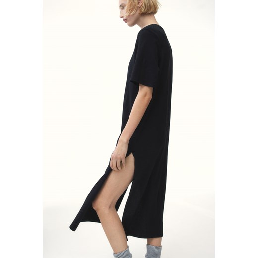 H & M - Sukienka T-shirtowa z watowanymi ramionami - Czarny H & M XL H&M