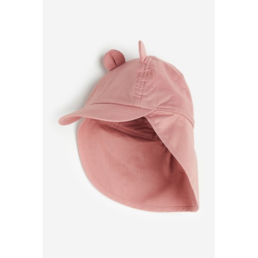 H & M - Czapka przeciwsłoneczna z daszkiem i uszkami - Różowy H & M 68 (2-6M) H&M