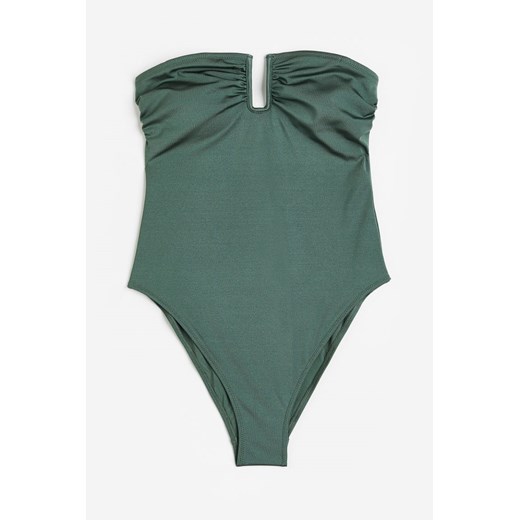 H & M - Kostium kąpielowy bandeau High-leg - Zielony H & M 38 H&M