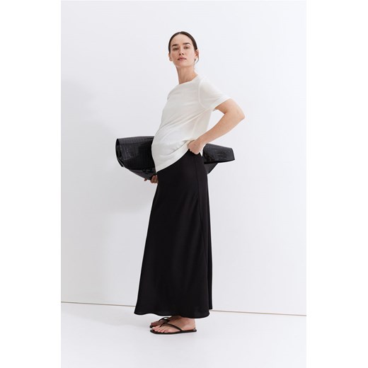 H & M - MAMA Satynowa spódnica - Czarny ze sklepu H&M w kategorii Spódnice ciążowe - zdjęcie 170811572