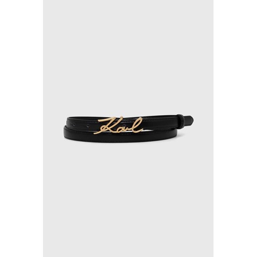 Karl Lagerfeld pasek skórzany damski kolor czarny ze sklepu ANSWEAR.com w kategorii Paski damskie - zdjęcie 170814093