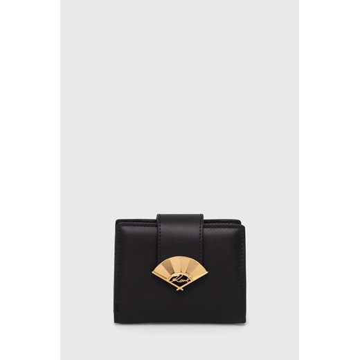 Karl Lagerfeld portfel skórzany kolor czarny ze sklepu ANSWEAR.com w kategorii Portfele damskie - zdjęcie 170814112