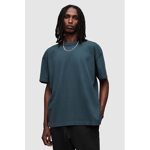 AllSaints t-shirt bawełniany kolor granatowy z nadrukiem ze sklepu ANSWEAR.com w kategorii T-shirty męskie - zdjęcie 170815152