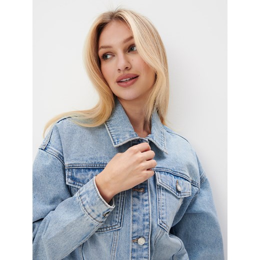 Mohito - Kurtka jeansowa oversize - niebieski Mohito 40 Mohito
