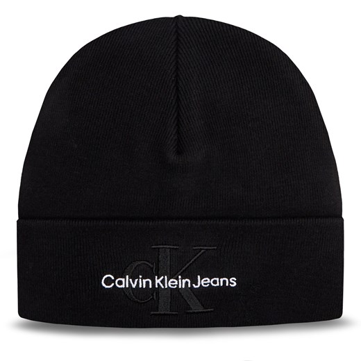 Czapka Calvin Klein Jeans Monologo Embro Beanie K60K611254 Black BDS one size promocja eobuwie.pl