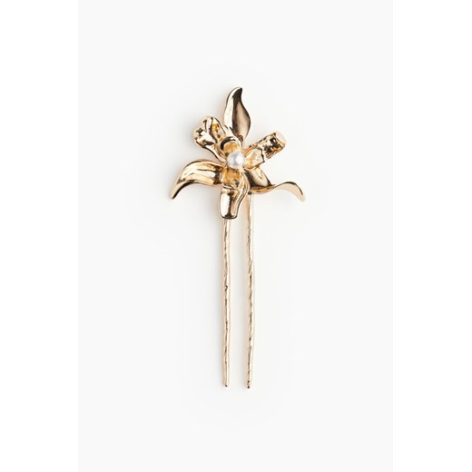 H & M - Szpilka do włosów z kwiatkiem - Złoty ze sklepu H&M w kategorii Gumki do włosów - zdjęcie 170816622