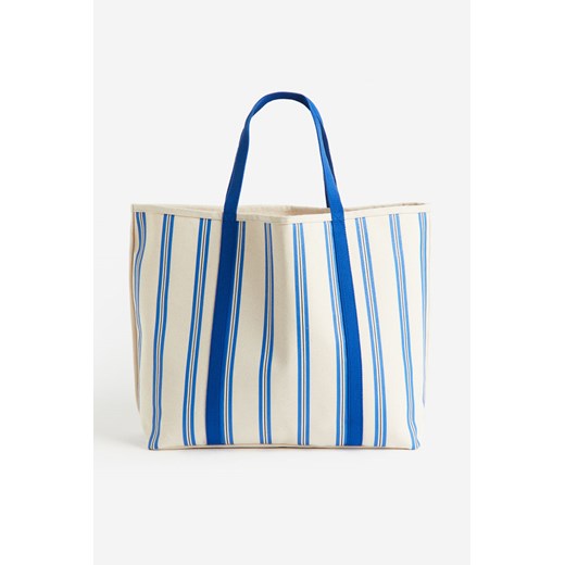 H & M - Torba plażowa z bawełnianego płótna - Niebieski ze sklepu H&M w kategorii Torby letnie - zdjęcie 170816632