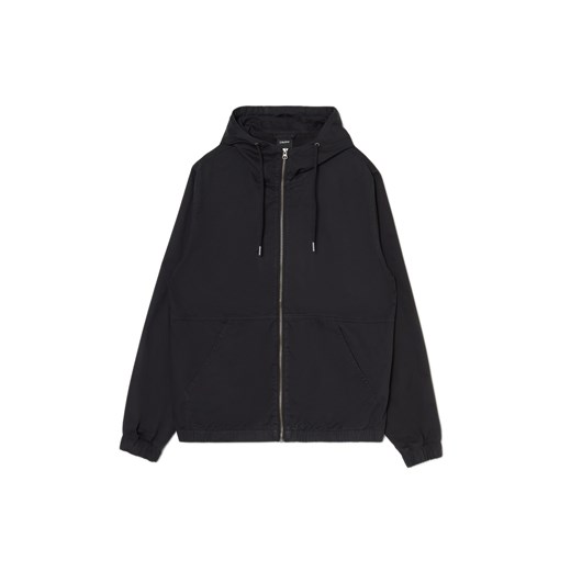 Cropp - Czarna bawełniana kurtka z kapturem - czarny ze sklepu Cropp w kategorii Kurtki męskie - zdjęcie 170818860