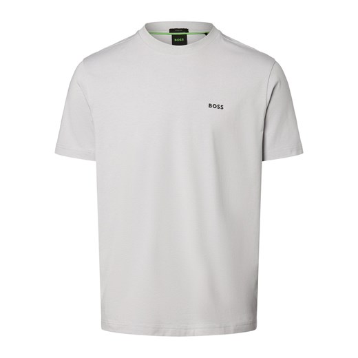 BOSS Green Koszulka męska - Tee Mężczyźni Bawełna jasny szary jednolity ze sklepu vangraaf w kategorii T-shirty męskie - zdjęcie 170819124