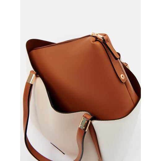 Shopper bag Mohito na ramię beżowa bez dodatków duża matowa 