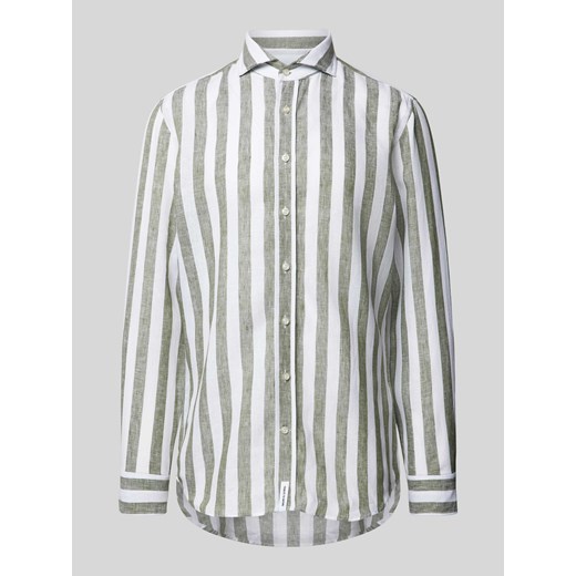 Koszula lniana o kroju slim fit z kołnierzykiem typu cutaway model ‘Hugh’ ze sklepu Peek&Cloppenburg  w kategorii Koszule męskie - zdjęcie 170821860