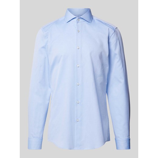 Koszula biznesowa o kroju slim fit z fakturowanym wzorem model ‘Hank’ ze sklepu Peek&Cloppenburg  w kategorii Koszule męskie - zdjęcie 170821923