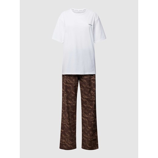 Piżama z wyhaftowanym logo Calvin Klein Underwear S promocja Peek&Cloppenburg 