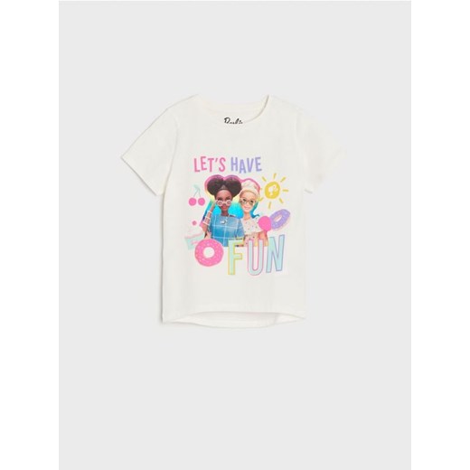 Sinsay - Koszulka Barbie - kremowy ze sklepu Sinsay w kategorii Bluzki dziewczęce - zdjęcie 170828170