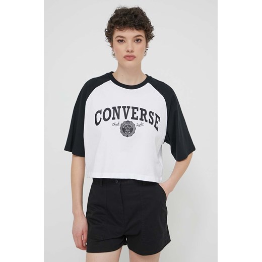 Converse t-shirt bawełniany damski kolor biały Converse M ANSWEAR.com
