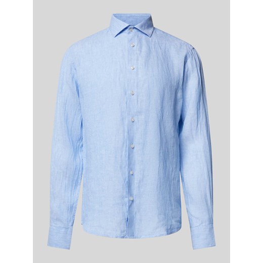 Koszula lniana z kołnierzykiem typu kent model ‘PERTH’ ze sklepu Peek&Cloppenburg  w kategorii Koszule męskie - zdjęcie 170830903