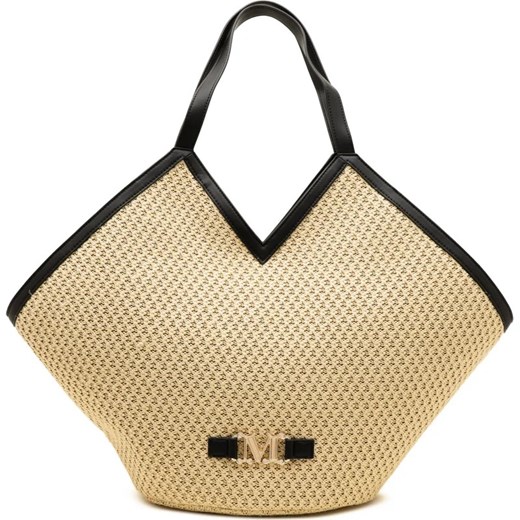 Shopper bag Max Mara duża wakacyjna ze skóry ekologicznej na ramię