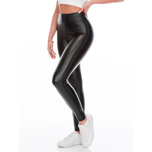 Spodnie damskie legginsy 244PLR - czarne ze sklepu Edoti w kategorii Spodnie damskie - zdjęcie 170838512