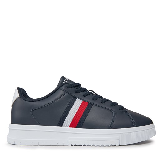 Sneakersy Tommy Hilfiger Supercup Lth Stripes Ess FM0FM04895 Granatowy ze sklepu eobuwie.pl w kategorii Trampki męskie - zdjęcie 170839764