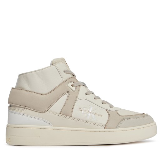 Sneakersy Calvin Klein Jeans Basket Cupsole Mid Lth Ml Fad YM0YM00883 Beżowy ze sklepu eobuwie.pl w kategorii Buty sportowe męskie - zdjęcie 170839800