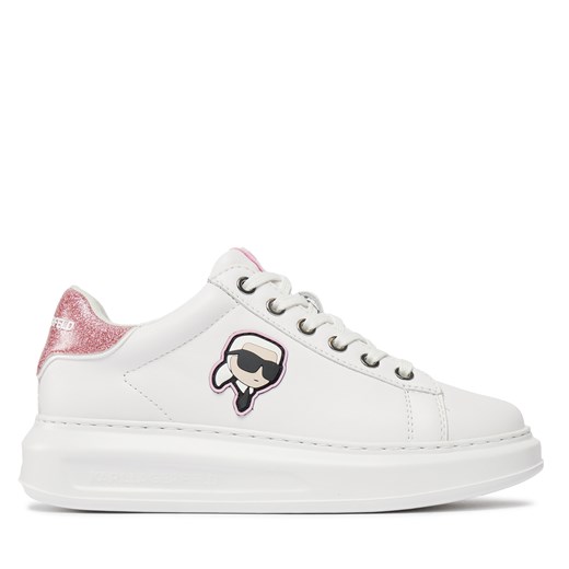 Sneakersy KARL LAGERFELD KL62530N White Lthr w/Pink 01P ze sklepu eobuwie.pl w kategorii Trampki damskie - zdjęcie 170840173