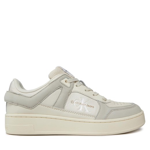 Sneakersy Calvin Klein Jeans Basket Cupsole Low Mix Ml Fad YW0YW01301 Beżowy ze sklepu eobuwie.pl w kategorii Buty sportowe damskie - zdjęcie 170840581