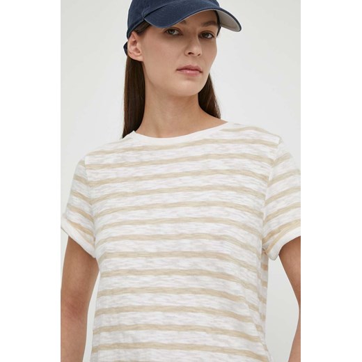 Levi&apos;s t-shirt bawełniany damski kolor beżowy ze sklepu ANSWEAR.com w kategorii Bluzki damskie - zdjęcie 170841372