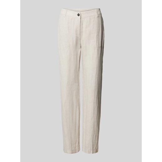 Spodnie lniane o kroju regular fit ze szlufkami na pasek model ‘NORA’ ze sklepu Peek&Cloppenburg  w kategorii Spodnie damskie - zdjęcie 170842234