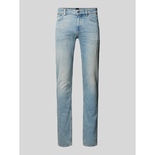 Jeansy o kroju slim fit z przetarciami model ‘Delaware’ ze sklepu Peek&Cloppenburg  w kategorii Jeansy męskie - zdjęcie 170842412