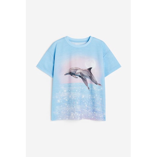 H & M - T-shirt oversize - Niebieski ze sklepu H&M w kategorii Bluzki dziewczęce - zdjęcie 170842741