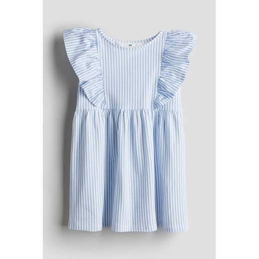 H & M - Dżersejowa sukienka z falbanami - Niebieski ze sklepu H&M w kategorii Sukienki dziewczęce - zdjęcie 170842934