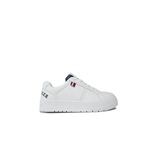 Tommy Hilfiger Sneakersy Logo Low Cut Lace-Up Sneaker T3X9-33360-1355 S Biały ze sklepu MODIVO w kategorii Trampki dziecięce - zdjęcie 170846894