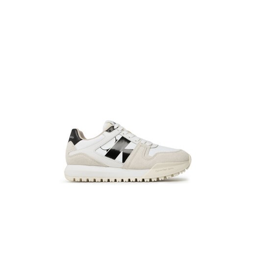 Calvin Klein Jeans Sneakersy Toothy Run Laceup Low Lth Mix Wn YW0YW01052 Beżowy 41 promocyjna cena MODIVO
