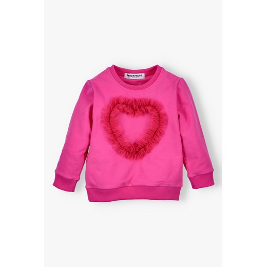 Bluza dla dziewczynki  z sercem różowa ze sklepu 5.10.15 w kategorii Bluzy dziewczęce - zdjęcie 170850692