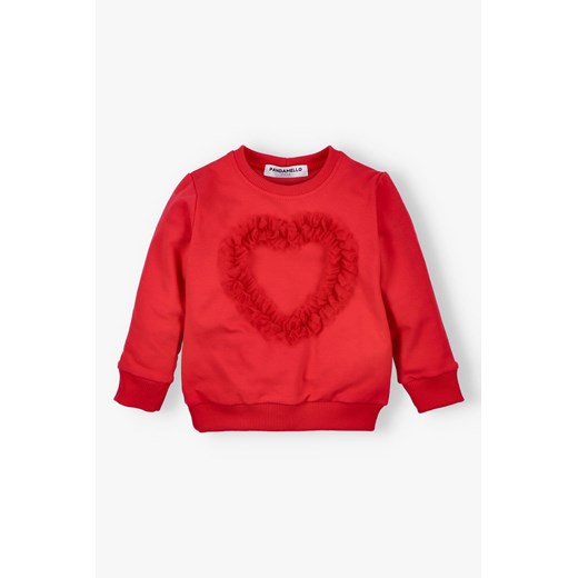 Bluza dla dziewczynki  z sercem czerwona ze sklepu 5.10.15 w kategorii Bluzy dziewczęce - zdjęcie 170850730