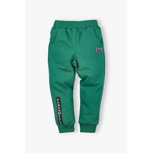 Spodnie chłopięce bawełniane Pandamello zielone ze sklepu 5.10.15 w kategorii Spodnie chłopięce - zdjęcie 170850752
