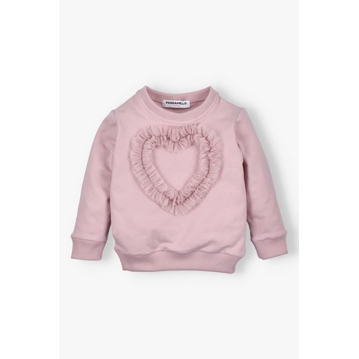 Bluza dla dziewczynki  z sercem jasnoróżowa ze sklepu 5.10.15 w kategorii Bluzy dziewczęce - zdjęcie 170850792