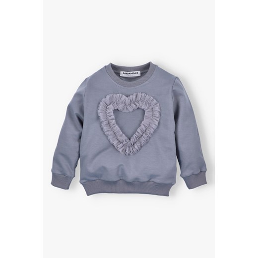 Bluza dla dziewczynki  z sercem szara ze sklepu 5.10.15 w kategorii Bluzy dziewczęce - zdjęcie 170850930