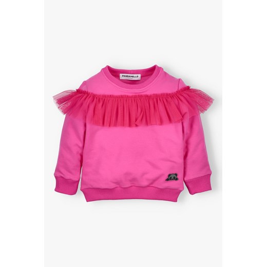 Różowa bluza dla dziewczynki z tiulową falbanką ze sklepu 5.10.15 w kategorii Bluzy dziewczęce - zdjęcie 170850934