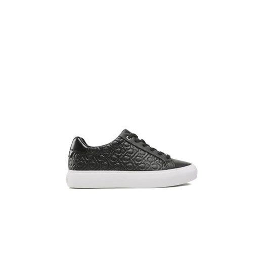 Calvin Klein Sneakersy Vulg Lace Up Mono Mix HW0HW01373 Czarny ze sklepu MODIVO w kategorii Trampki damskie - zdjęcie 170852802