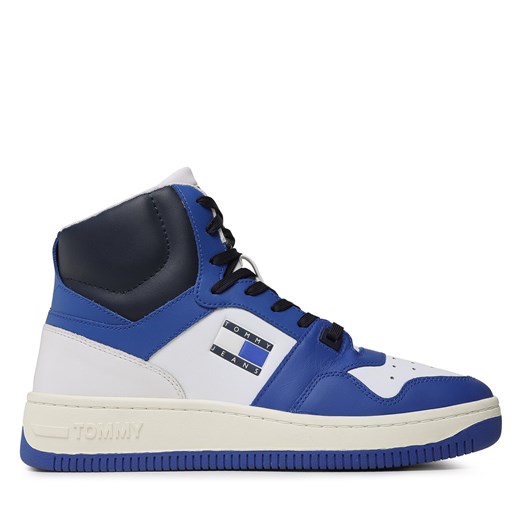 Sneakersy Tommy Jeans Mid Cut Basket EM0EM01164 Ultra Blue C66 ze sklepu eobuwie.pl w kategorii Buty sportowe męskie - zdjęcie 170854200
