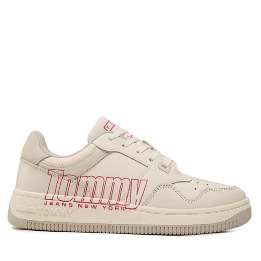 Sneakersy Tommy Jeans Tjw Retro Basket Branding Lc EN0EN02264 Ivory YBI ze sklepu eobuwie.pl w kategorii Trampki damskie - zdjęcie 170854422