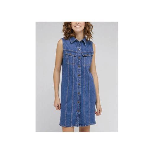 Lee Sukienka jeansowa L51QHKB12 112330461 Niebieski Regular Fit ze sklepu MODIVO w kategorii Sukienki - zdjęcie 170855591