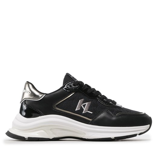 Sneakersy KARL LAGERFELD KL63165 Black Lthr/Text W/Silver ze sklepu eobuwie.pl w kategorii Buty sportowe damskie - zdjęcie 170860210