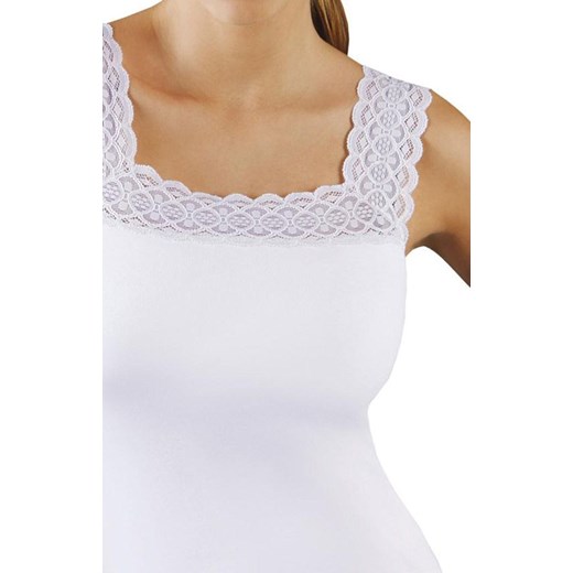 Biały podkoszulek damski na koronkowych ramiączkach Asari, Kolor biały, Rozmiar S, EMILI ze sklepu Intymna w kategorii Podkoszulki i halki - zdjęcie 170863320