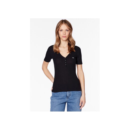 Lee T-Shirt L44KIP01 112333686 Czarny Regular Fit ze sklepu MODIVO w kategorii Bluzki damskie - zdjęcie 170863803