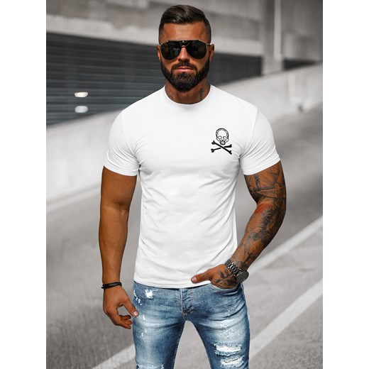 T-shirt męski slim fit biały OZONEE NB/MT3066 ze sklepu ozonee.pl w kategorii T-shirty męskie - zdjęcie 170867582