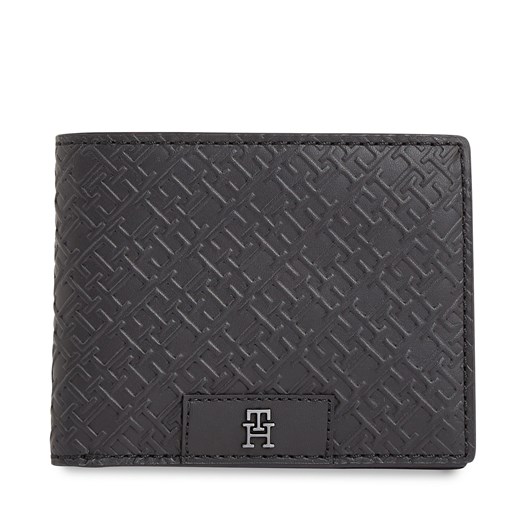 Duży Portfel Męski Tommy Hilfiger Th Monogram Mini Cc Wallet AM0AM12175 Czarny ze sklepu eobuwie.pl w kategorii Portfele męskie - zdjęcie 170867912